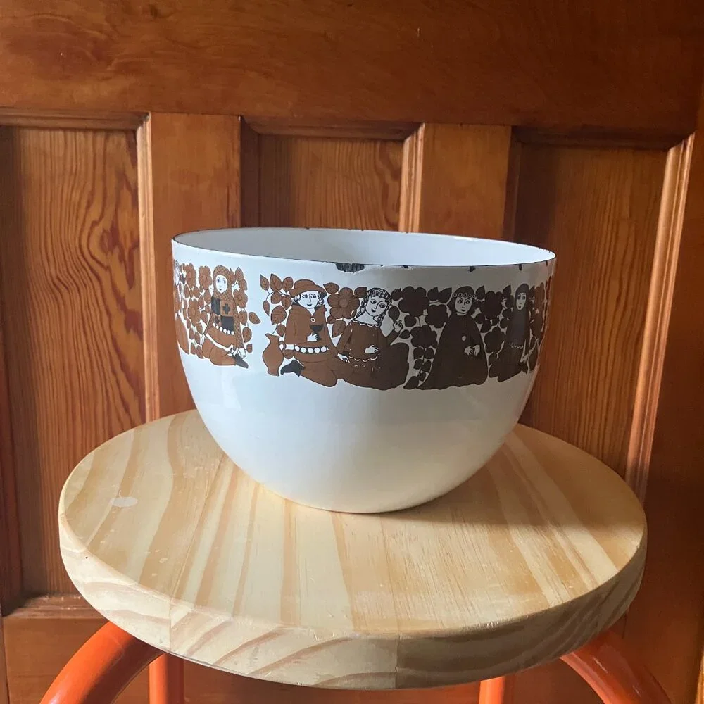 Finland Arabia/Finel Kaj Franck Enamel Bowl in Ritari - Picture 2 of 7